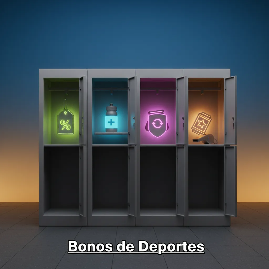 Banner 'Bonos de Deportes' con Apuesta segura, Recarga 50% hasta 40M$, Mejora de cuotas y Freebet en vivo