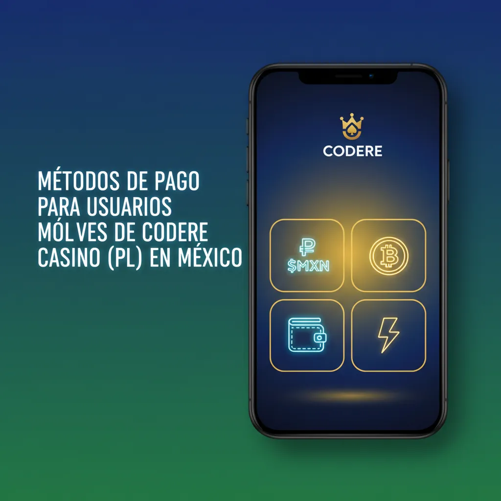 Opciones de pago móviles de Codere México: Visa, MasterCard, SPEI, OXXOPAY. Depósitos desde $100 MXN, retiros desde $200 MXN