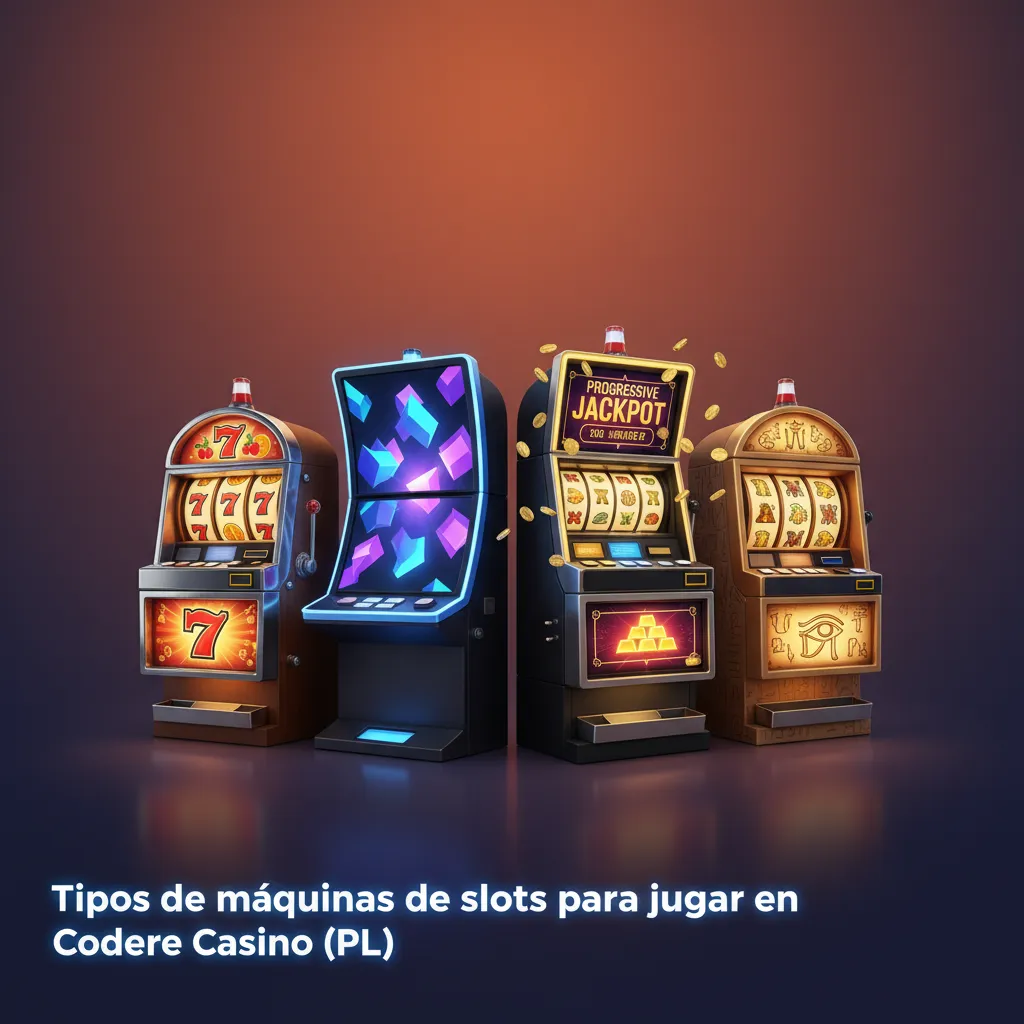 Resumen de tipos de máquinas de slots en Codere Casino: clásicas de 3 carretes, video, Megaways y jackpots progresivos.
