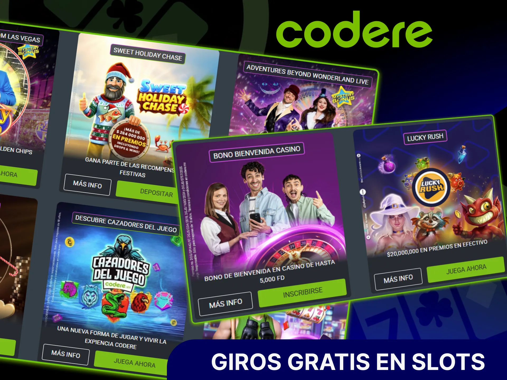 Obtén giros gratis en slots en el sitio oficial de Codere Casino.
