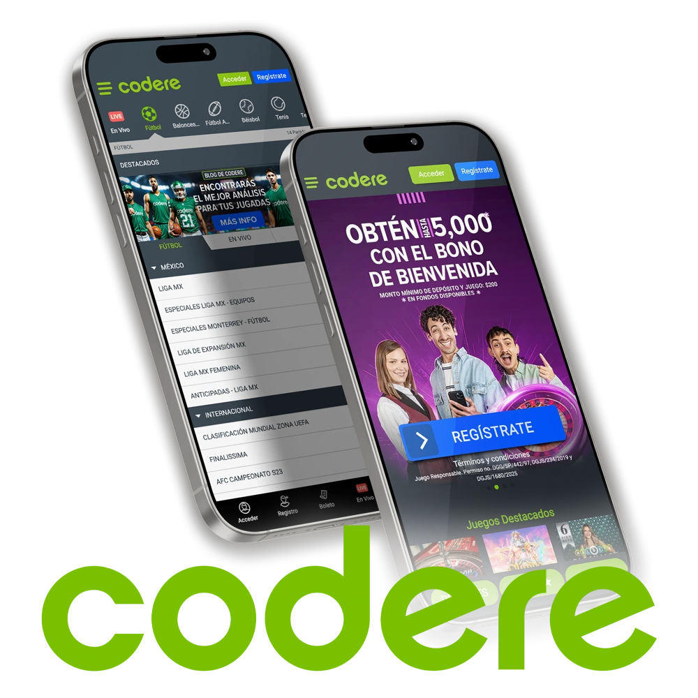 Descarga la app de Codere y juega donde quieras.