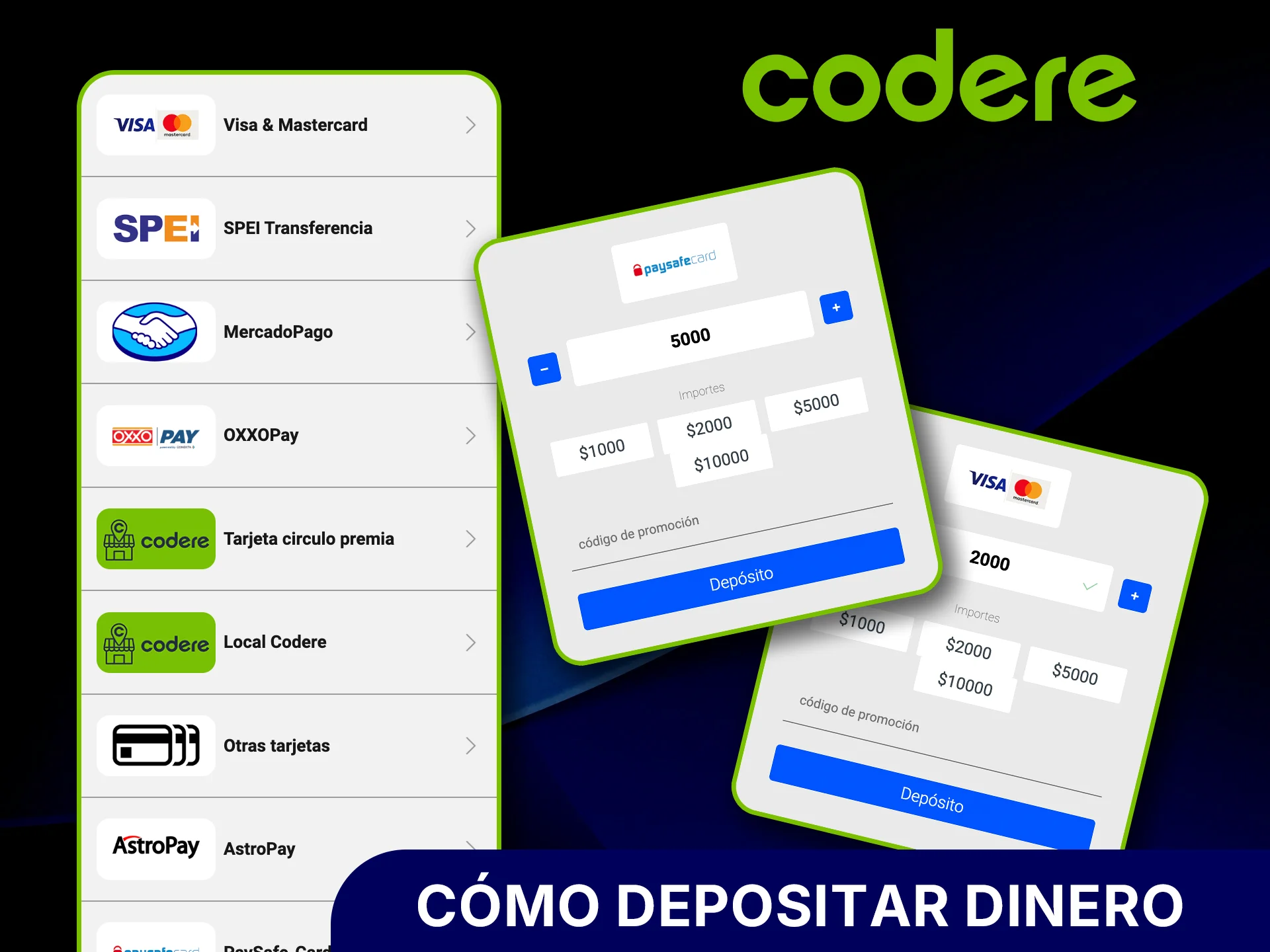 Descubre cómo recargar tu cuenta en Codere y empezar a jugar.